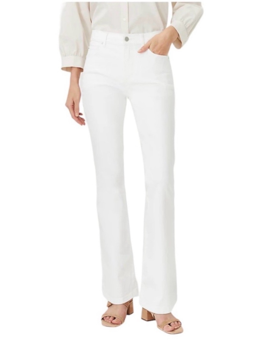 Ann Taylor Size 4 White The Slim Boot Jeans